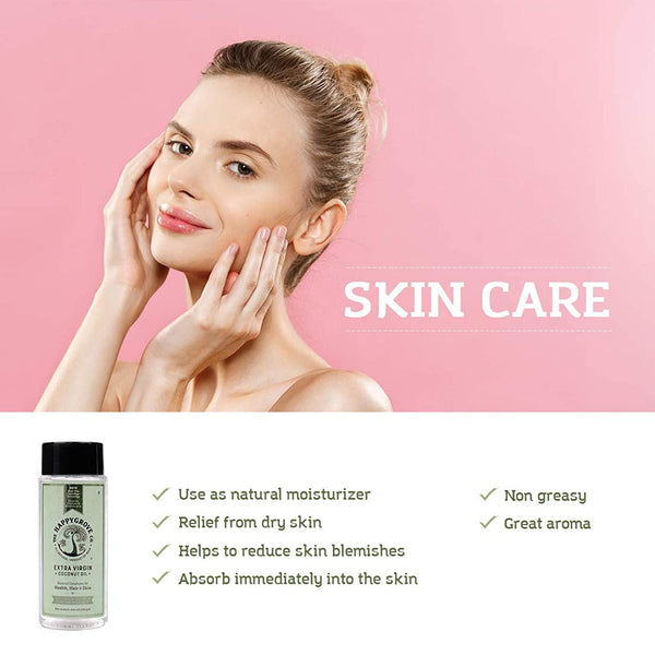 The Happygrove Co. Extra Virgin Coconut Oil, 200 ml- Hair and Skin Care