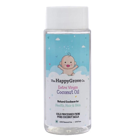 The Happygrove Co. Extra Virgin Coconut Oil, 200 ml- For Infants & Kids- Baby Care